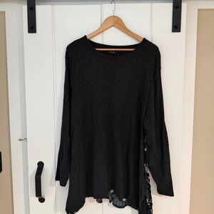 Max Jeans Charcoal Long Sleeve Top